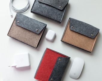 Cord Organizer, Computer Mouse Case, Tech Travel Case With Macbook Air Case, Laptop Accessories, Felt Cord Organizer, Gifts For Friend