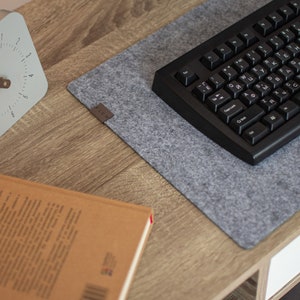 Felt desk pad, custom felt desk mat, office desk accessories, large mousepad, keyboard mat, table protector image 5