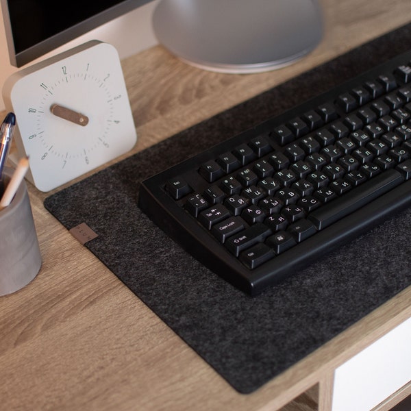 Custom size dark grey desk mat