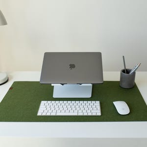 Tapete de mesa personalizado em feltro verde, protetor de mesa verde, tamanho personalizado com logotipo, tapete de teclado personalizado, mousepad estendido em feltro