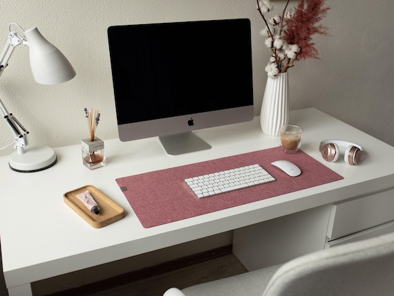 Felt Desk Mat, Aesthetic Desk Mat, Desktop Mat, Office Desk Decor, Custom Mouse Pad, Keyboard Mat, Large Desk Mat, Cozy Gift For Best Friend