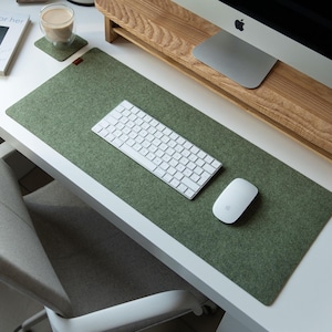 Felt Desk Mat, Sage Green Mousepad, Cozy Desk Accessories, Keyboard Mat, Aesthetic Mousepad, Green Mousepad, Work Bestie Gift image 6