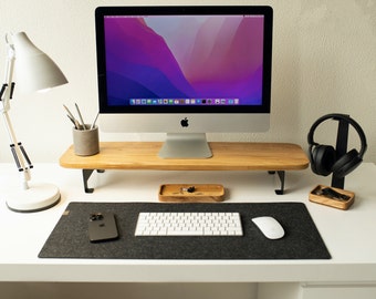 Monitor stand, desk shelf, monitor riser, solid wood desk organizer, office desk accessories, wood custom monitor stand