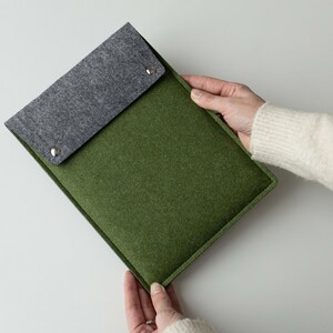 Capa para iPad sob medida, capa de feltro para iPad, capa verde para tablet, material de escritório, acessórios para tablet, capa para iPad Pro, ideia de presente para um amigo