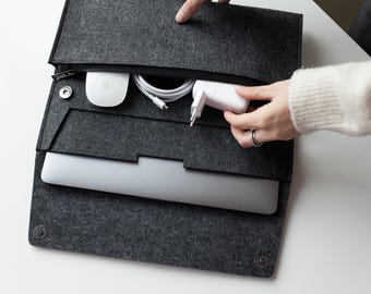 Felt Laptop Sleeve, Notebook Sleeve, Laptop Accessories, Macbook Pro Case, Felt Macbook Sleeve, Employee Appreciation Gift, Office Supplies
