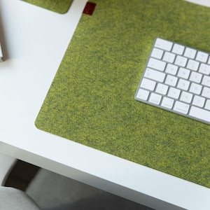 Felt Desk Mat, Sage Green Mousepad, Cozy Desk Accessories, Keyboard Mat, Aesthetic Mousepad, Green Mousepad, Work Bestie Gift Forest green