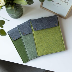 Case for Remarkable Paper Pure Tablet, Padded Felt Tablet Sleeve, Accessories for Remarkable Tablets, Tablet Green Case, Work Bestie Gifts