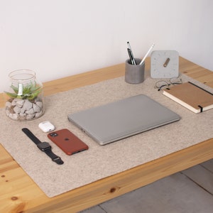 Felt desk pad, custom felt desk mat, office desk accessories, large mousepad, keyboard mat, table protector image 10