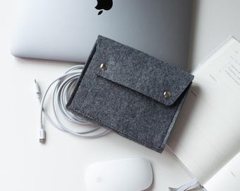 Organizer Da Viaggio In Feltro | Custodia Per Cavi E Accessori | Portatile E Multifunzionale - Foto 2