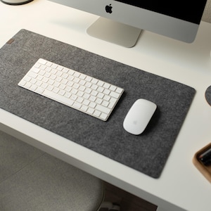 Felt Desk Mat, Gray Keyboard Mat, Computer Accessories, Desk Mats, Aesthetic Desk Decor, Felt Mousepad, Gifts For Friend image 7
