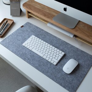 Felt Desk Mat, Gray Keyboard Mat, Computer Accessories, Desk Mats, Aesthetic Desk Decor, Felt Mousepad, Gifts For Friend image 10