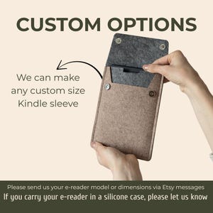 Kindle Sleeve, Cute Kindle Sleeve, Padded Kindle Case, Kindle Accessories, Kindle Cover, Ereader Accessories, Gift For Book Lovers image 7