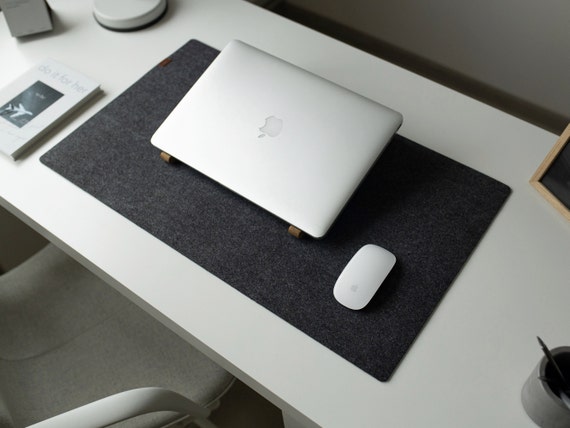 Felt Desk Mat, Gray Keyboard Mat, Computer Accessories, Desk Mats, Aesthetic Desk Decor, Felt Mousepad, Gifts For Friend