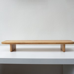 Wood monitor stand, monitor riser shelf, dual monitor stand, office desk organization, home office new job gift for her