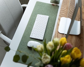Felt Desk Mat, Sage Green Mousepad, Cozy Desk Accessories, Keyboard Mat, Aesthetic Mousepad, Green Mousepad, Work Bestie Gift