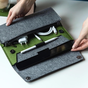 Custodia in feltro Supernote con tasca per cavi, custodia Supernote Manta, custodia da viaggio per dispositivi tecnologici, Supernote Manta con organizer per tablet, accessori e regalo per colleghi