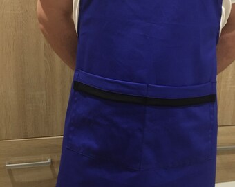 Handmade High Quality Royal blue colour bib apron!