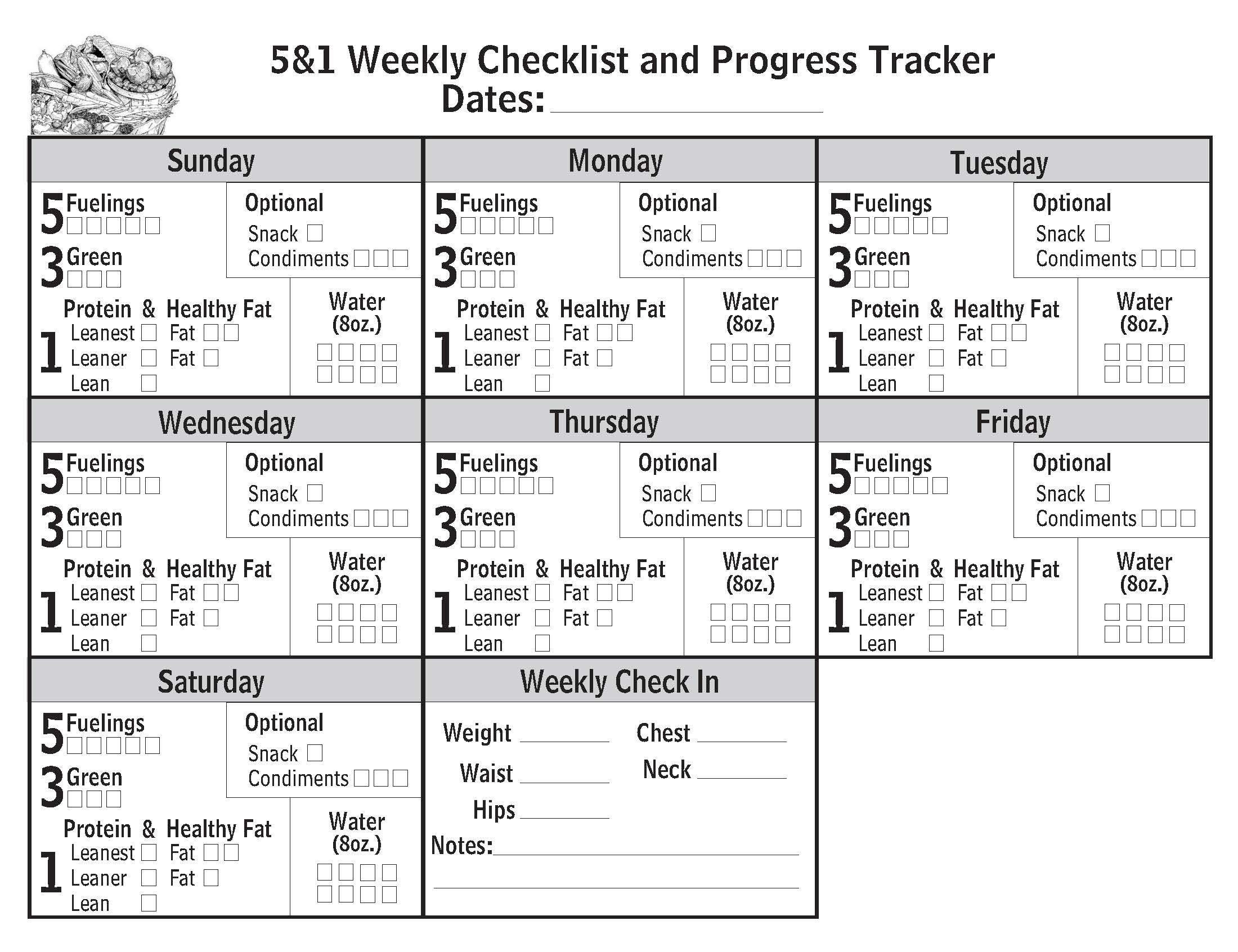 Remarkable 2 Landscape Template 5&1 Notebook Diet Journal Eink