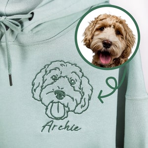 Custom Pet Embroidered Sweatshirt,Custom Embroidered Dog Portrait from Photo,Personalised one-line Pet Sweatshirt,Gifts for Dog Mom