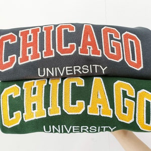 Sudadera universitaria con cuello redondo bordada en dos colores personalizada, sudadera universitaria bordada, sudadera universitaria con capucha rellena