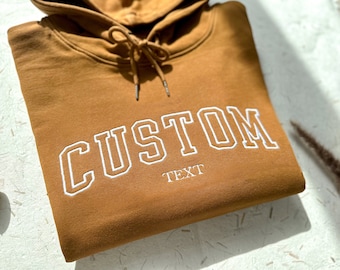 Felpa universitaria personalizzata ricamata, felpa ricamata personalizzata, girocollo ricamato, regalo per la mamma