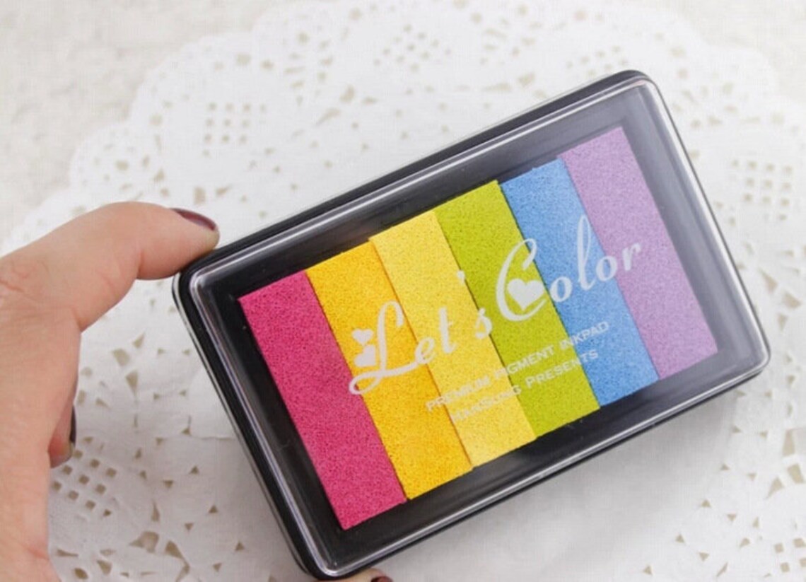 Rainbow Ink Pad 6Color Ink Pad Ink MultiColor Ink Pad Etsy