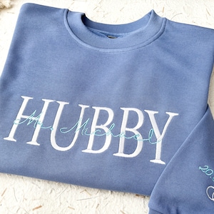 Personalisierte bestickte Frau Sweatshirt, Wifey bestickte Sweatshirt, Stickerei Wifey Ehemann Paar Hoodie, Geschenk für Sie