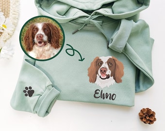 Custom Pet Embroidered Sweatshirt,Cat Sweatshirt,Custom Embroidered Pet Hoodie,Personalized Pet Face and Pet name Sweatshirt