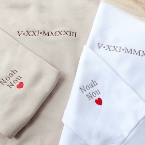 Custom Roman Numeral SweatShirt,Wedding Matching Hoodies,Personalised Couple Gifts,Valentines Gift,Gift for Her