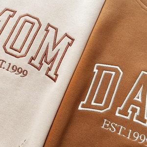 Mama/Papa besticktes Rundhals-Sweatshirt, Schwangerschaftsankündigung, werdende Papa-Mama, Muttertag, Vatertag Bild 4