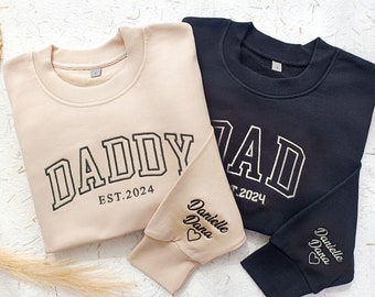 Personalized Dad Est Year Sweatshirt,Annonce Grossesse Papa,papa sweatshirt,Fathers Day Shirt,Gift for Dad