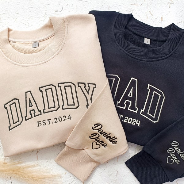 Personalized Dad Est Year Sweatshirt,Annonce Grossesse Papa,papa sweatshirt,Fathers Day Shirt,Gift for Dad