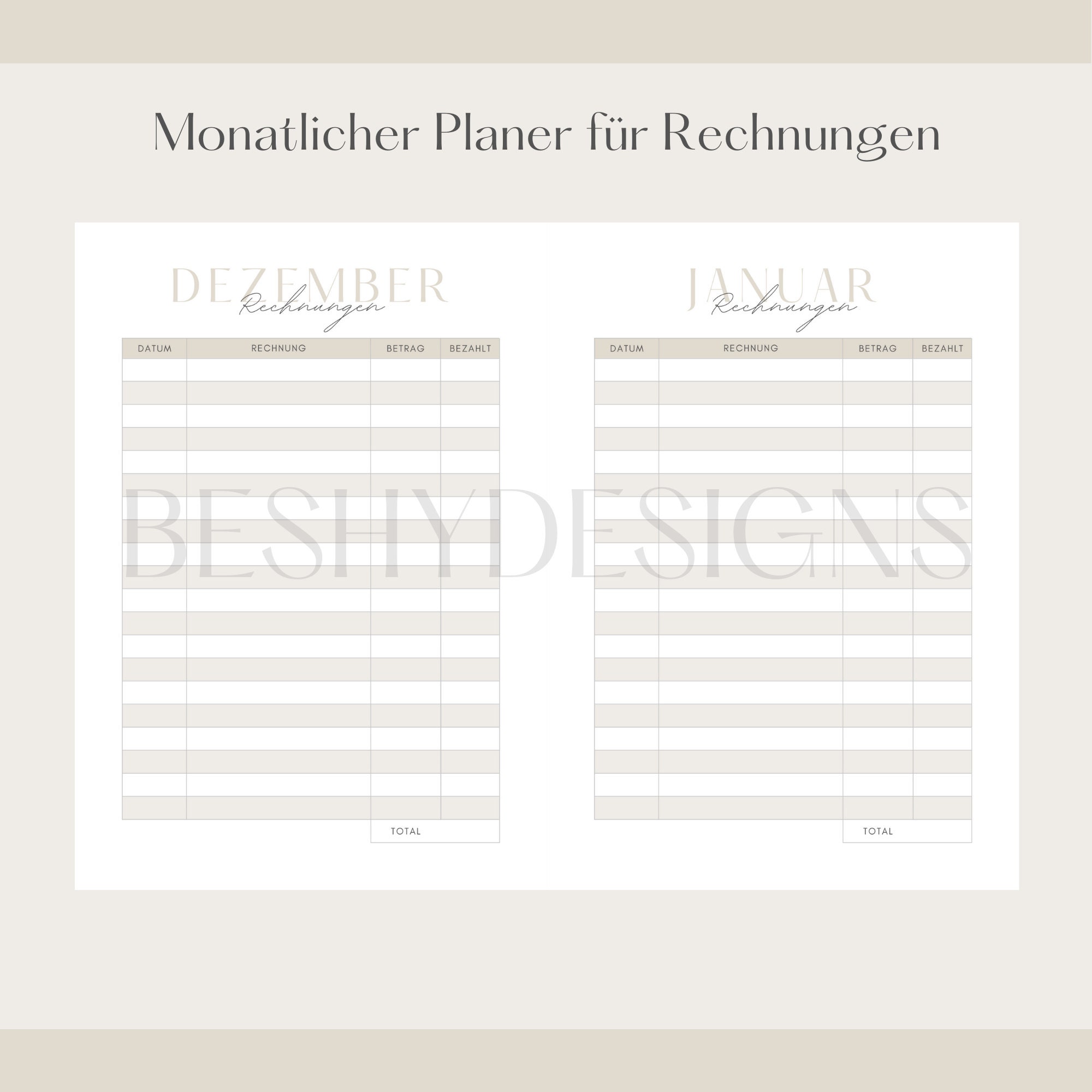 Finanzplaner deutsch zum ausdrucken Printable Beige - Etsy Österreich
