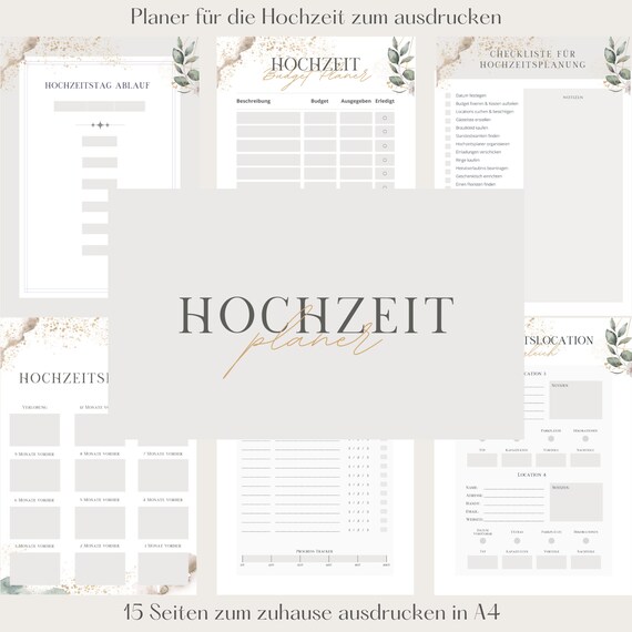 Hochzeitsplaner deutsch zum ausdrucken Printable Beige - Etsy.de