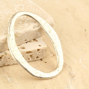 Oval Connector-Pendant - Antique Silver Plated - Turkish Jewelry Component