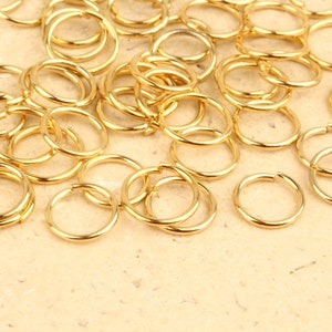 10 Brass Shiny Gold 11mm Jump Rings/Connector - 24K Gold Plated - Turkish Jewelry Component