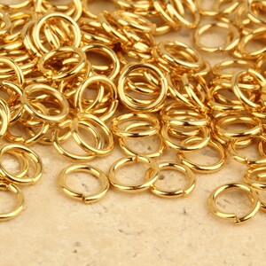 50 Shiny Gold Plated 6mm Jump Rings/Connector - 24K Gold Plated - Turkish Jewelry Component