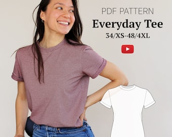 Easy Everyday T-shirt PDF Digital Sewing Pattern