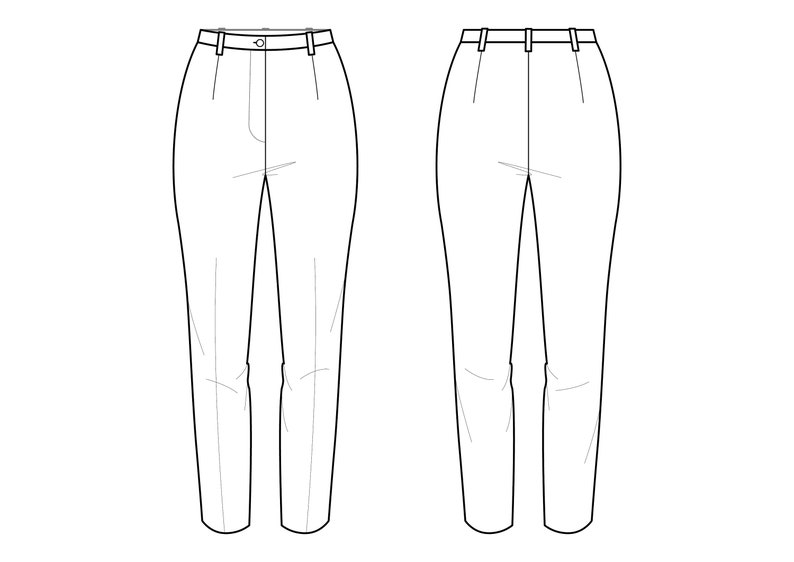 Slim Fit High Waisted Pants Doretta Digital Download PDF Sewing Pattern image 5