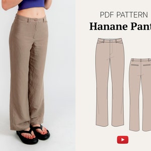 Casual straight legs flowy pants #hananediypants