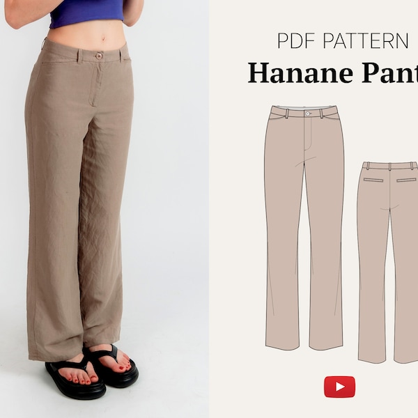 Pantalon fluide décontracté à jambes droites #hananediypants