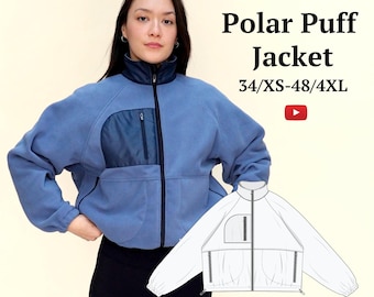 Polar Puff Fleece jacket for women PDF Sewing Pattern