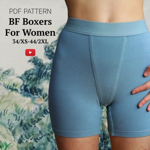 Boyfriend-boxershort voor dames, digitale patronen