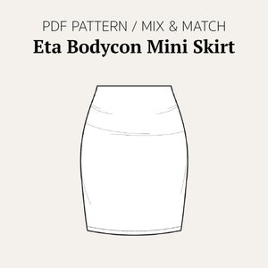 Bodycon Mini Skirt #Etadiyskirt PDF Sewing Pattern