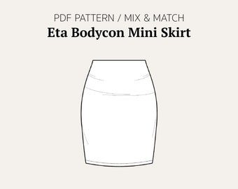 Mini jupe moulante #Etadiyskirt PDF Patron de couture