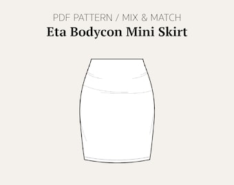 Mini jupe moulante #Etadiyskirt PDF Patron de couture