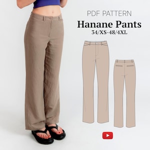 Casual straight legs flowy pants #hananediypants