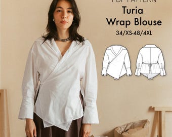 Crossed Blouse Turia Women's Digital Sewing Pattern