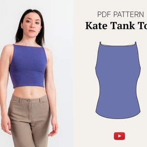 Kate Tank Top katediytop Digital Sewing Pattern - Etsy