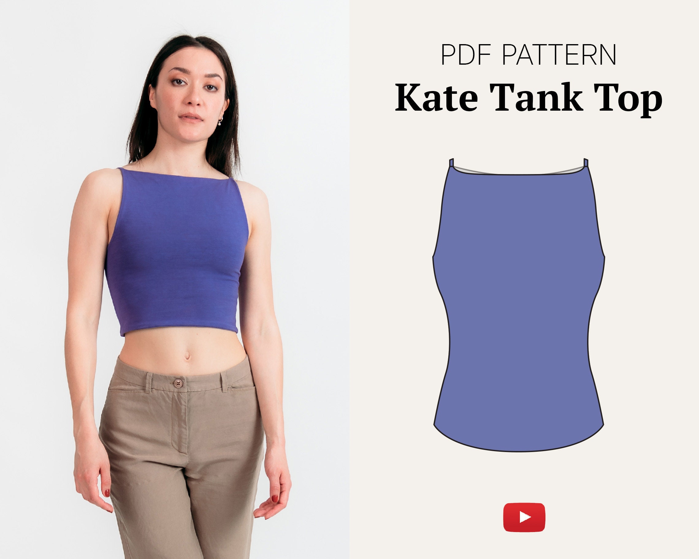 Kate Tank Top katediytop Digital Sewing Pattern 